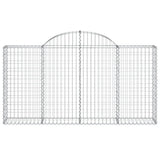 Arched Gabion Baskets 3 pcs 200x30x100/120 cm Galvanised Iron - Top-Down View