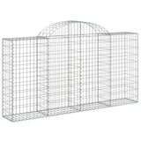 Arched Gabion Baskets 4 pcs 200x30x100/120 cm Galvanised Iron - Side View