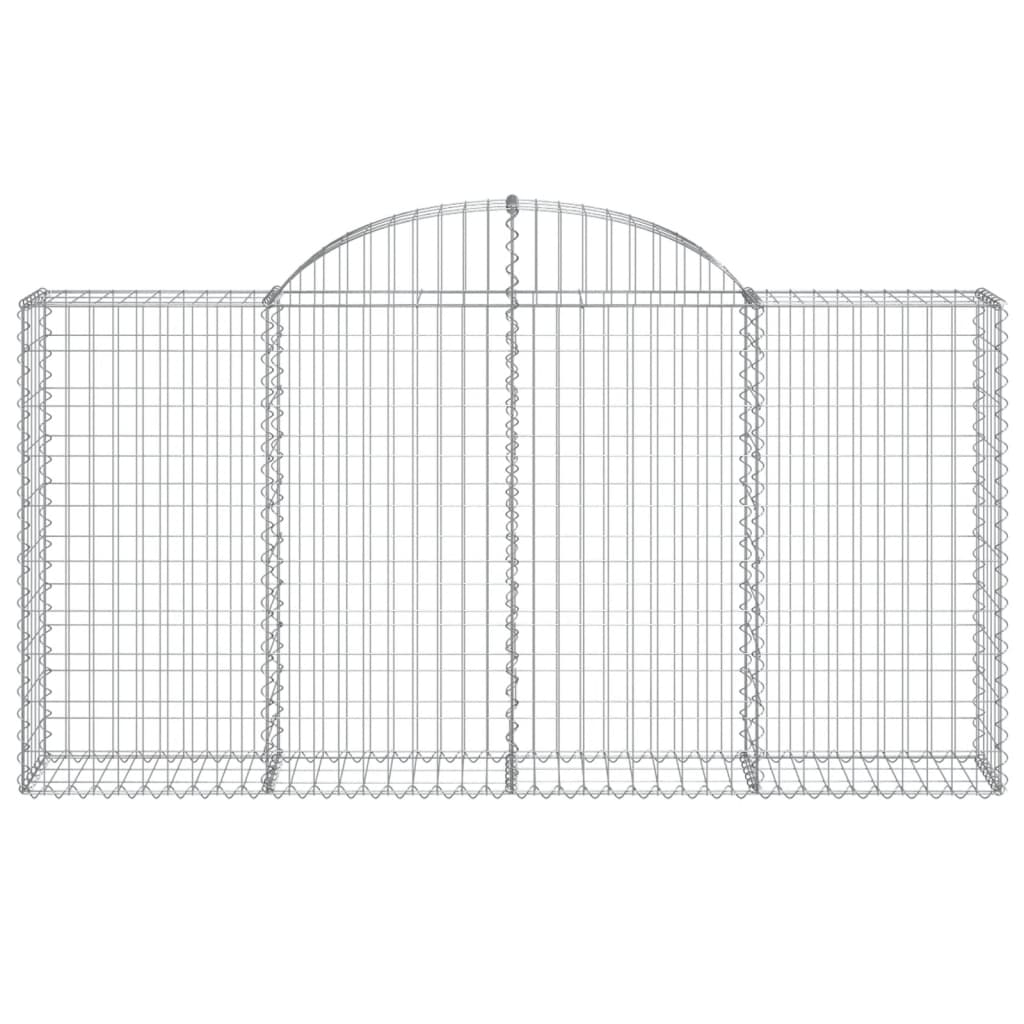 Arched Gabion Baskets 4 pcs 200x30x100/120 cm Galvanised Iron