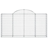 Arched Gabion Baskets 4 pcs 200x30x100/120 cm Galvanised Iron - Top-Down View