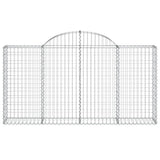 Arched Gabion Baskets 6 pcs 200x30x100/120 cm Galvanised Iron - Top-Down View