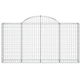 Arched Gabion Baskets 7 pcs 200x30x100/120 cm Galvanised Iron - Top-Down View