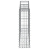 Arched Gabion Baskets 7 pcs 200x30x100/120 cm Galvanised Iron - 45-Degree Angle