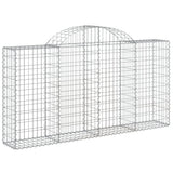 Arched Gabion Baskets 9 pcs 200x30x100/120 cm Galvanised Iron - Side View