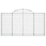Arched Gabion Baskets 9 pcs 200x30x100/120 cm Galvanised Iron - Top-Down View