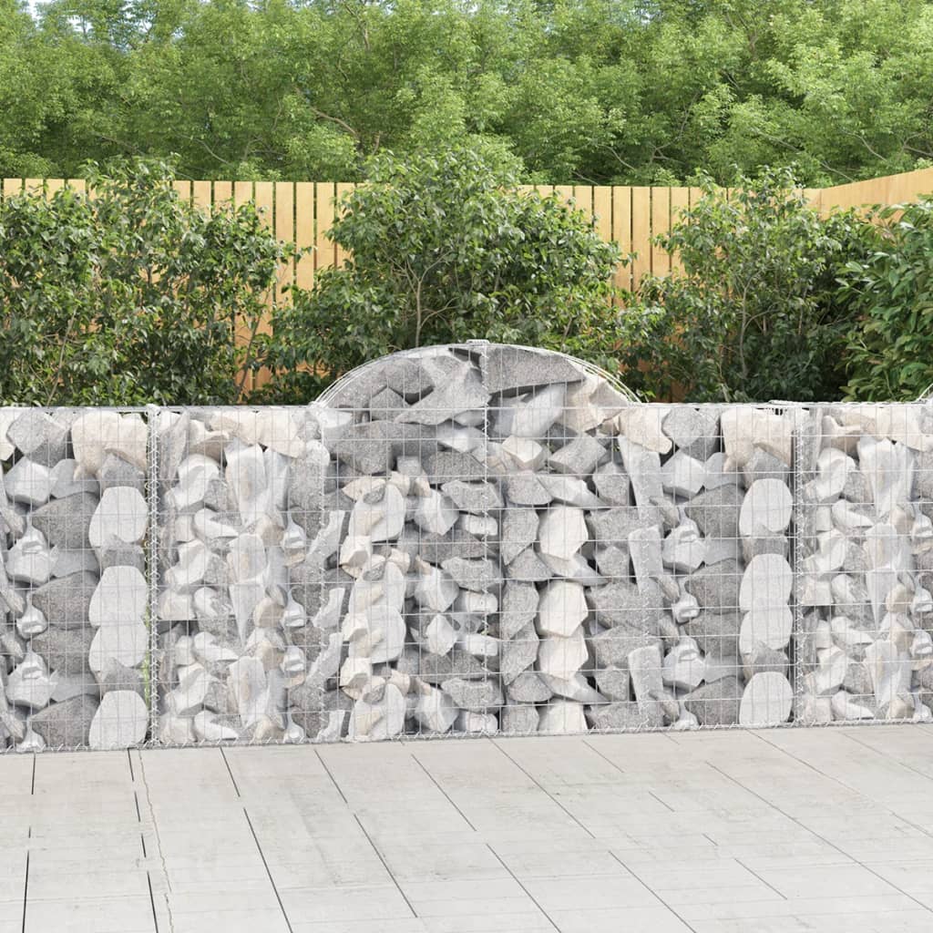 Arched Gabion Baskets 11 pcs 200x30x100/120 cm Galvanised Iron