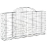 Arched Gabion Baskets 18 pcs 200x30x100/120 cm Galvanised Iron - Side View