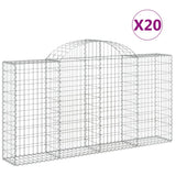 Arched Gabion Baskets 20 pcs 200x30x100/120 cm Galvanised Iron - Front View