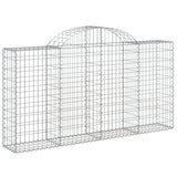 Arched Gabion Baskets 20 pcs 200x30x100/120 cm Galvanised Iron - Side View