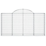 Arched Gabion Baskets 30 pcs 200x30x100/120 cm Galvanised Iron - Top-Down View
