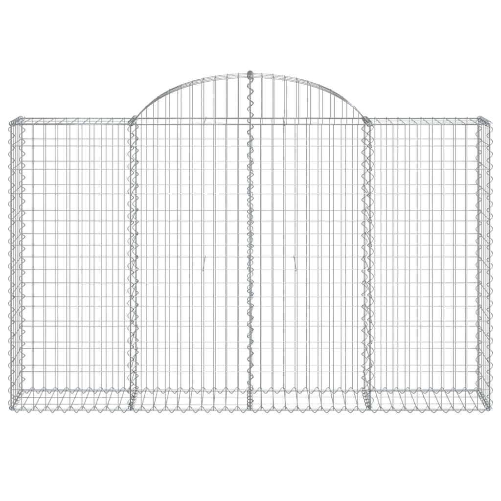 Arched Gabion Baskets 2 pcs 200x30x120/140 cm Galvanised Iron