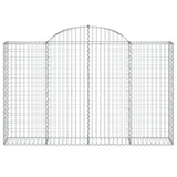 Arched Gabion Baskets 3 pcs 200x30x120/140 cm Galvanised Iron