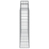 Arched Gabion Baskets 3 pcs 200x30x120/140 cm Galvanised Iron - 45-Degree Angle