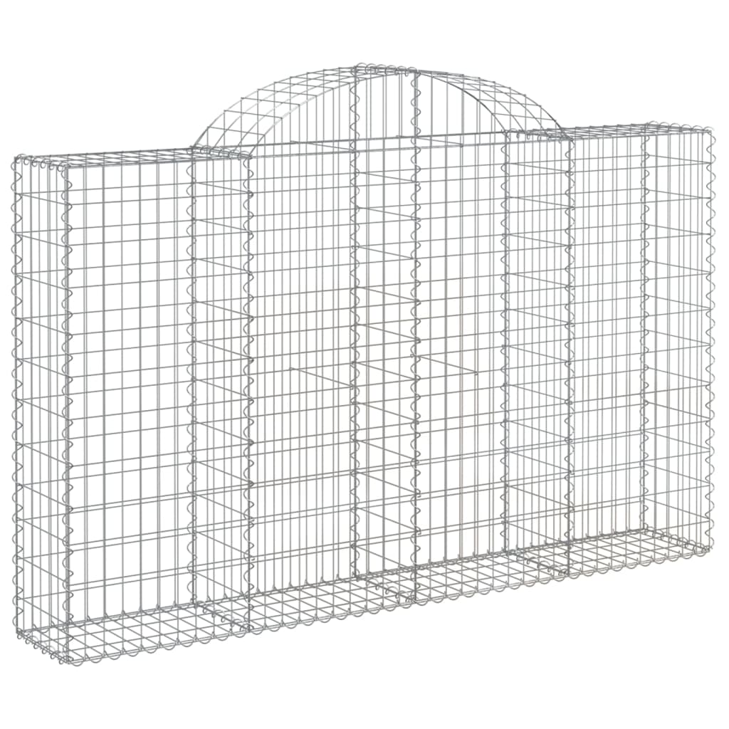 Arched Gabion Baskets 5 pcs 200x30x120/140 cm Galvanised Iron