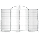 Arched Gabion Baskets 5 pcs 200x30x120/140 cm Galvanised Iron - Top-Down View