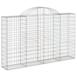 Arched Gabion Baskets 6 pcs 200x30x120/140 cm Galvanised Iron - Side View