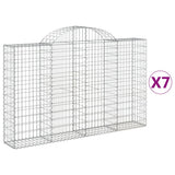 Arched Gabion Baskets 7 pcs 200x30x120/140 cm Galvanised Iron