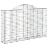 Arched Gabion Baskets 11 pcs 200x30x120/140 cm Galvanised Iron - Side View