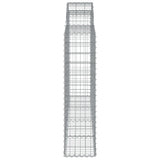 Arched Gabion Baskets 11 pcs 200x30x120/140 cm Galvanised Iron - 45-Degree Angle