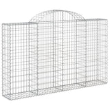 Arched Gabion Baskets 12 pcs 200x30x120/140 cm Galvanised Iron - Side View