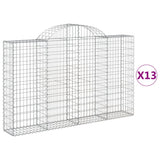 Arched Gabion Baskets 13 pcs 200x30x120/140 cm Galvanised Iron