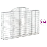 Arched Gabion Baskets 14 pcs 200x30x120/140 cm Galvanised Iron