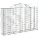 Arched Gabion Baskets 15 pcs 200x30x120/140 cm Galvanised Iron