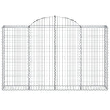 Arched Gabion Baskets 15 pcs 200x30x120/140 cm Galvanised Iron