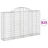 Arched Gabion Baskets 25 pcs 200x30x120/140 cm Galvanised Iron