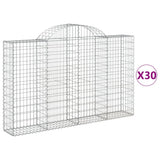 Arched Gabion Baskets 30 pcs 200x30x120/140 cm Galvanised Iron