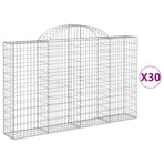 Arched Gabion Baskets 30 pcs 200x30x120/140 cm Galvanised Iron