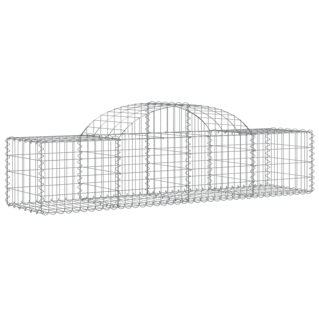Arched Gabion Baskets 2 pcs 200x50x40/60 cm Galvanised Iron