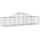 Arched Gabion Baskets 2 pcs 200x50x40/60 cm Galvanised Iron - Side View
