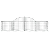 Arched Gabion Baskets 2 pcs 200x50x40/60 cm Galvanised Iron - Top-Down View