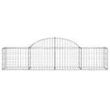 Arched Gabion Baskets 3 pcs 200x50x40/60 cm Galvanised Iron - Top-Down View