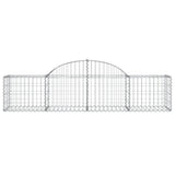 Arched Gabion Baskets 4 pcs 200x50x40/60 cm Galvanised Iron - Top-Down View