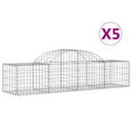 Arched Gabion Baskets 5 pcs 200x50x40/60 cm Galvanised Iron
