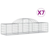 Arched Gabion Baskets 7 pcs 200x50x40/60 cm Galvanised Iron