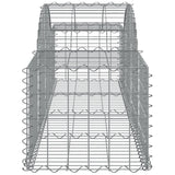 Arched Gabion Baskets 7 pcs 200x50x40/60 cm Galvanised Iron - 45-Degree Angle