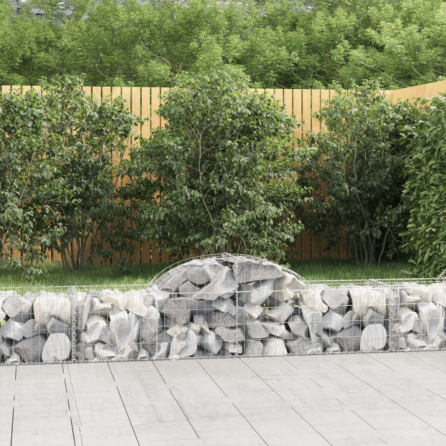 Arched Gabion Baskets 7 pcs 200x50x40/60 cm Galvanised Iron