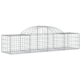 Arched Gabion Baskets 8 pcs 200x50x40/60 cm Galvanised Iron - Side View