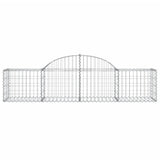 Arched Gabion Baskets 10 pcs 200x50x40/60 cm Galvanised Iron - Top-Down View
