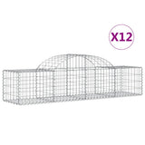 Arched Gabion Baskets 12 pcs 200x50x40/60 cm Galvanised Iron