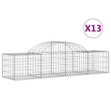 Arched Gabion Baskets 13 pcs 200x50x40/60 cm Galvanised Iron - Front View