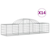 Arched Gabion Baskets 14 pcs 200x50x40/60 cm Galvanised Iron