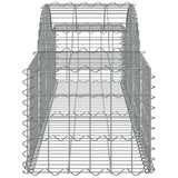 Arched Gabion Baskets 15 pcs 200x50x40/60 cm Galvanised Iron - 45-Degree Angle