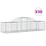 Arched Gabion Baskets 30 pcs 200x50x40/60 cm Galvanised Iron - Front View