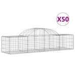 Arched Gabion Baskets 50 pcs 200x50x40/60 cm Galvanised Iron