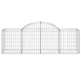 Arched Gabion Baskets 2 pcs 200x50x60/80 cm Galvanised Iron - Top-Down View