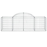 Arched Gabion Baskets 3 pcs 200x50x60/80 cm Galvanised Iron - Top-Down View